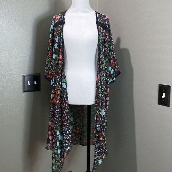 Emory Park Floral Kimono Shawl Open Front Cardigan - Picture 11 of 11